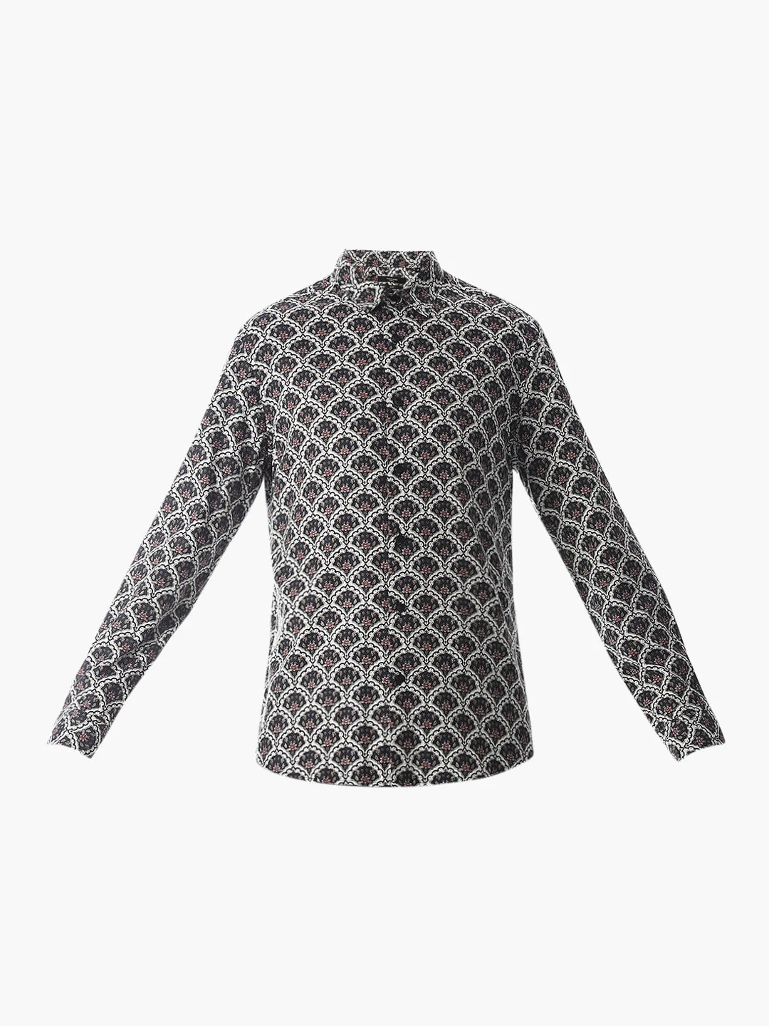 Black Printed Cotton Shirt - Image 7