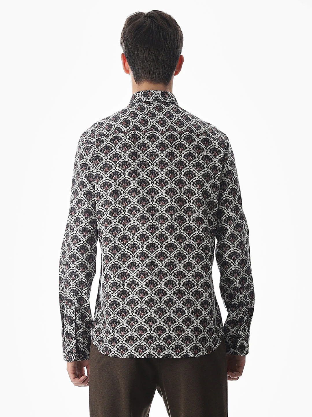 Black Printed Cotton Shirt - Image 9