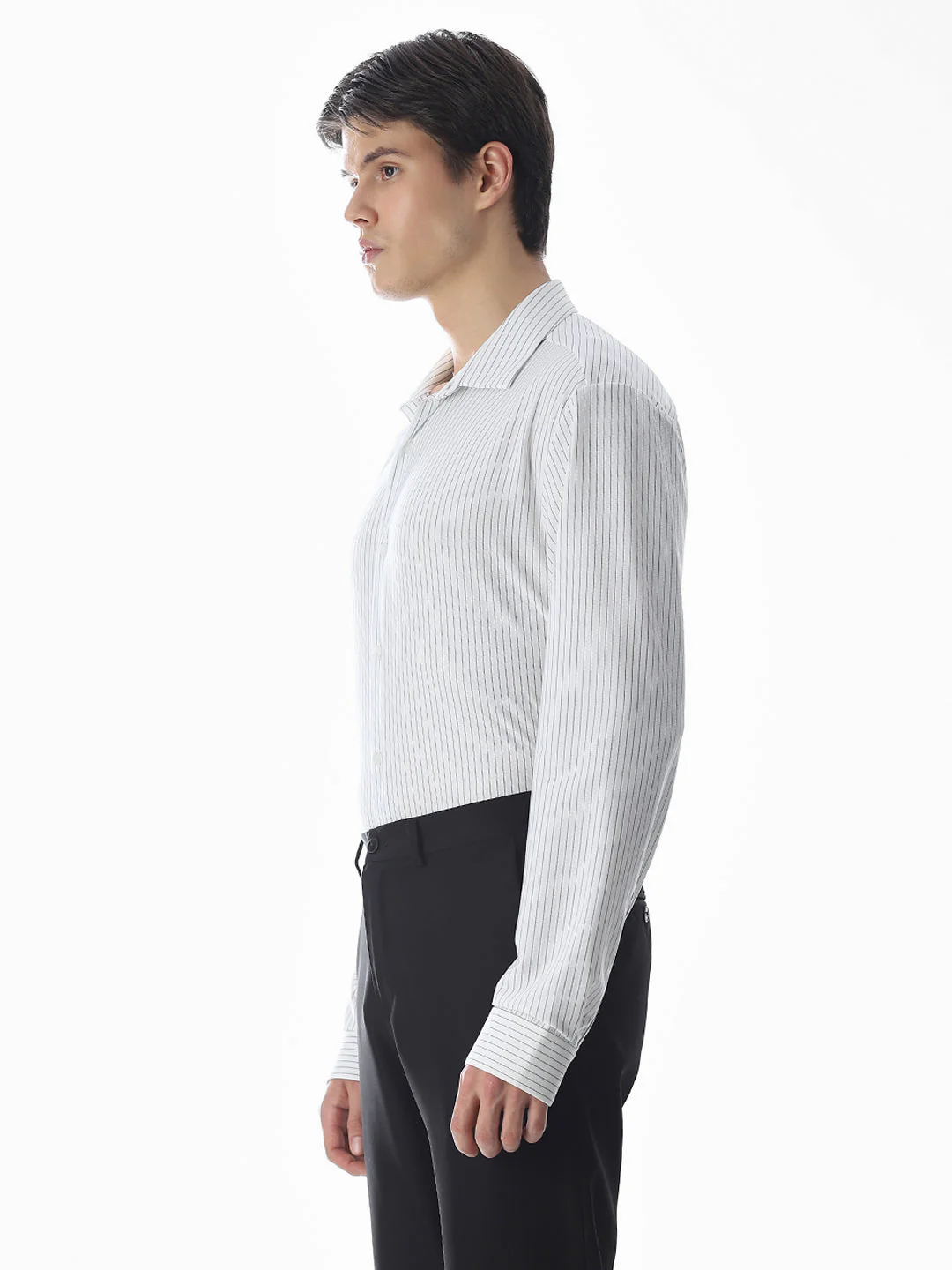 White Striped Knitted Shirt - Image 3