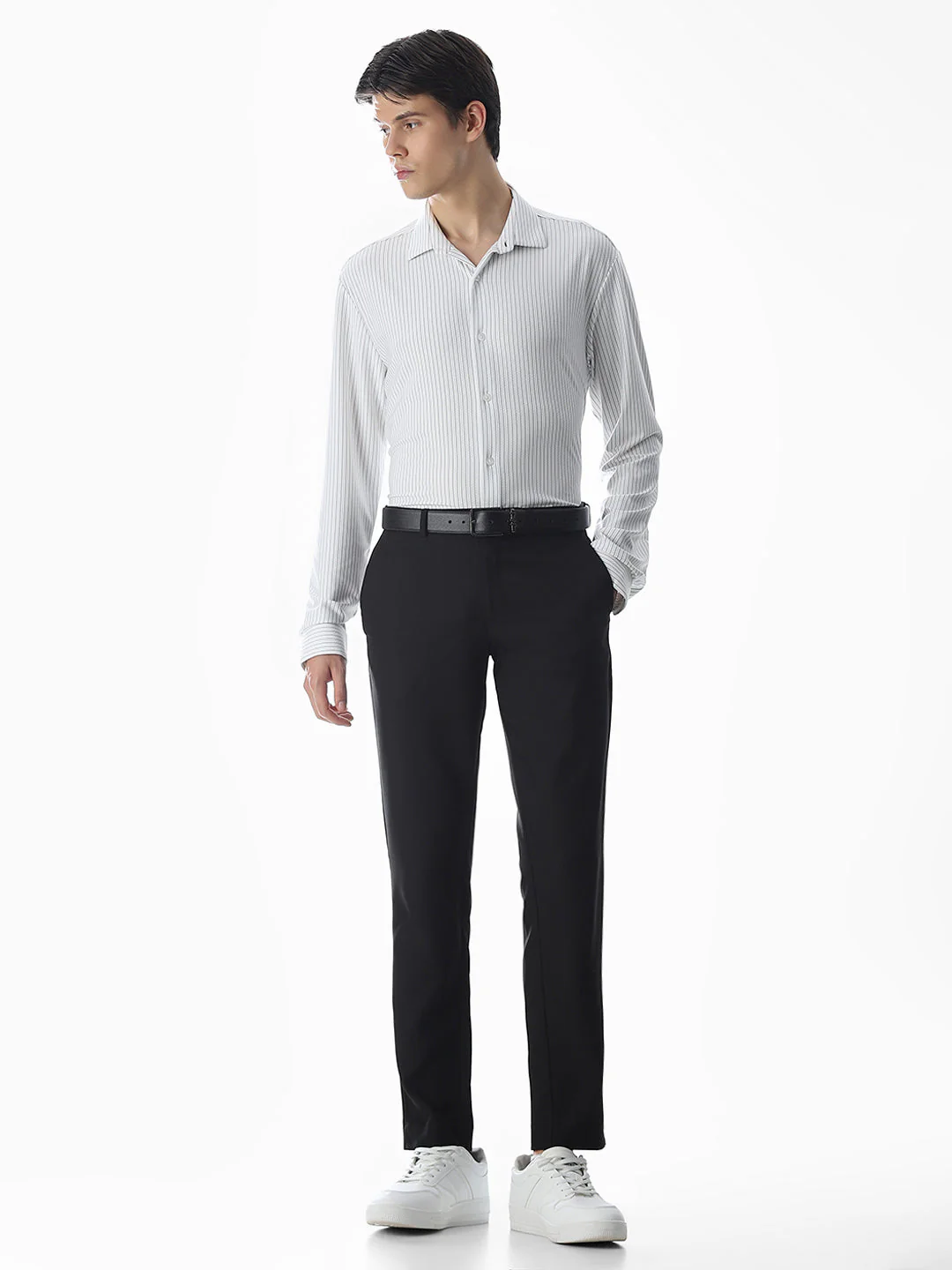 White Striped Knitted Shirt - Image 6