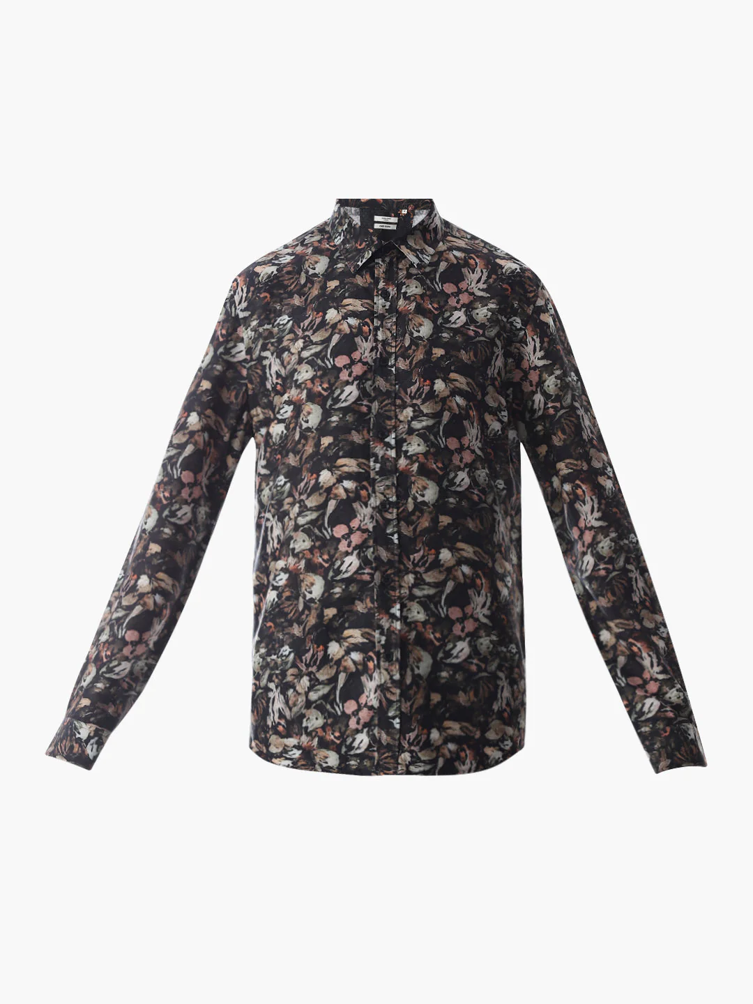 Olive Green Floral Slim Fit Shirt - Image 7