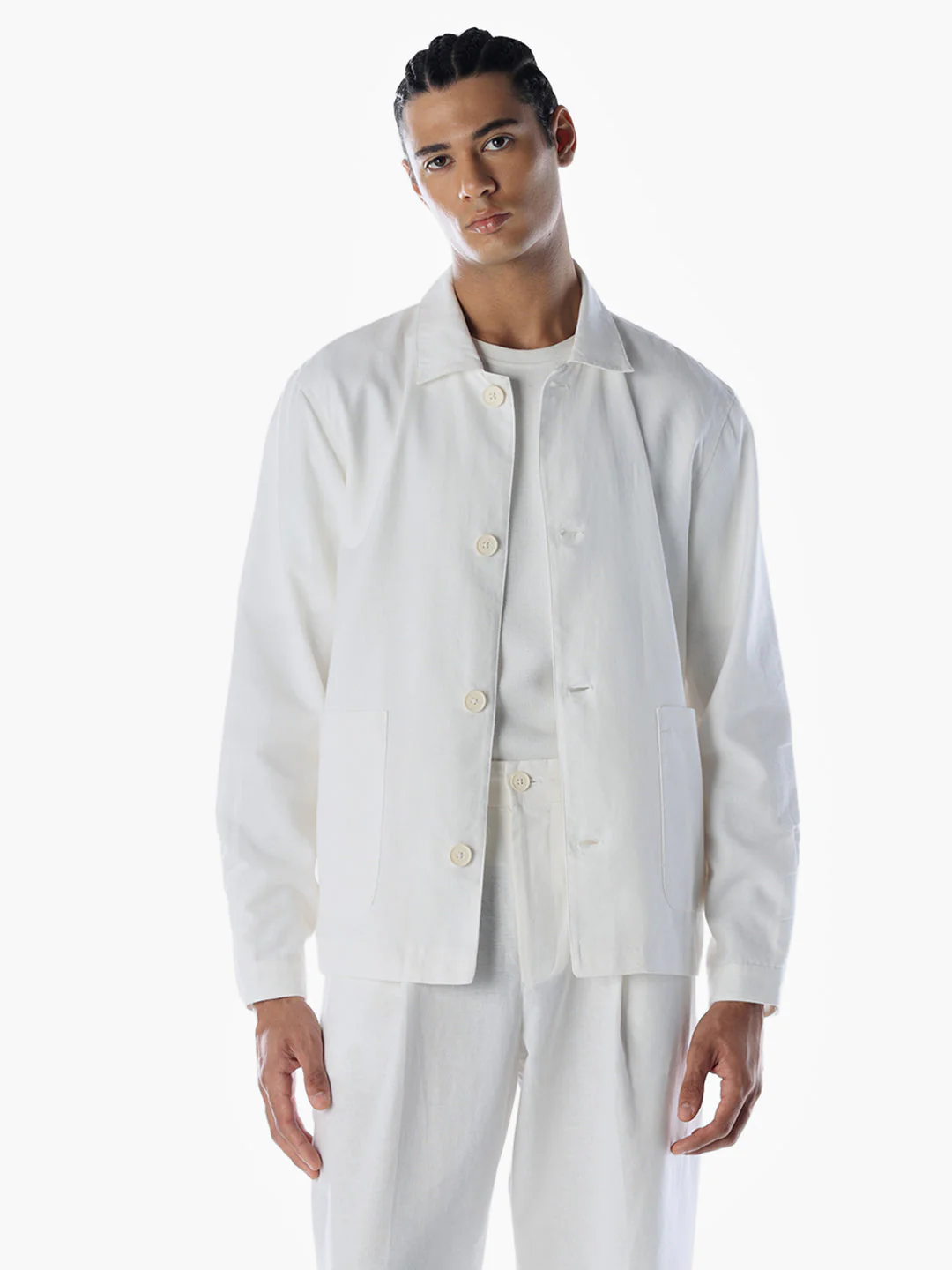 Cotton Flex Blend White Shirt - Image 2