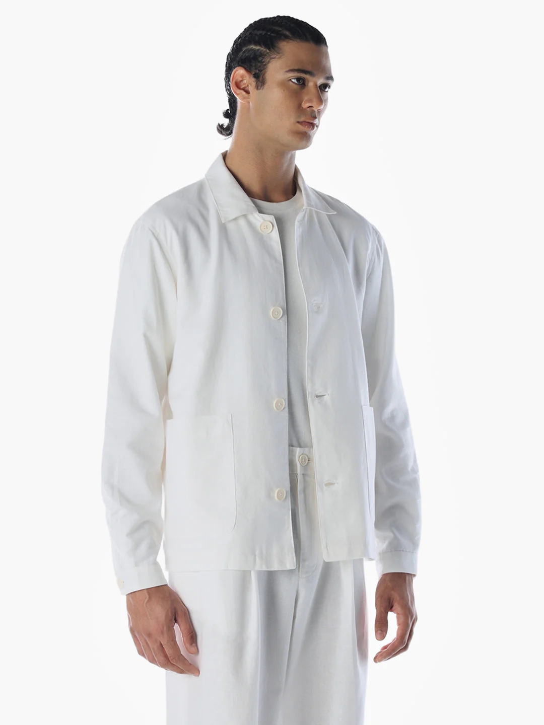 Cotton Flex Blend White Shirt - Image 3