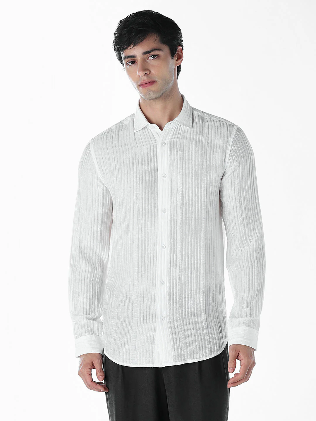 Slim Fit Dobby Shirt - Image 2