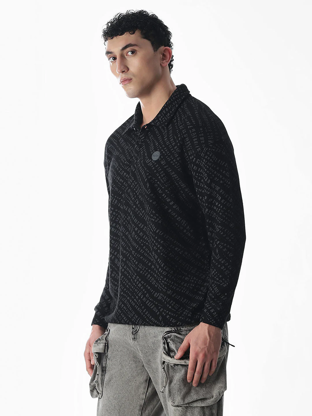 Printed Oversized Cotton Polo - Image 3