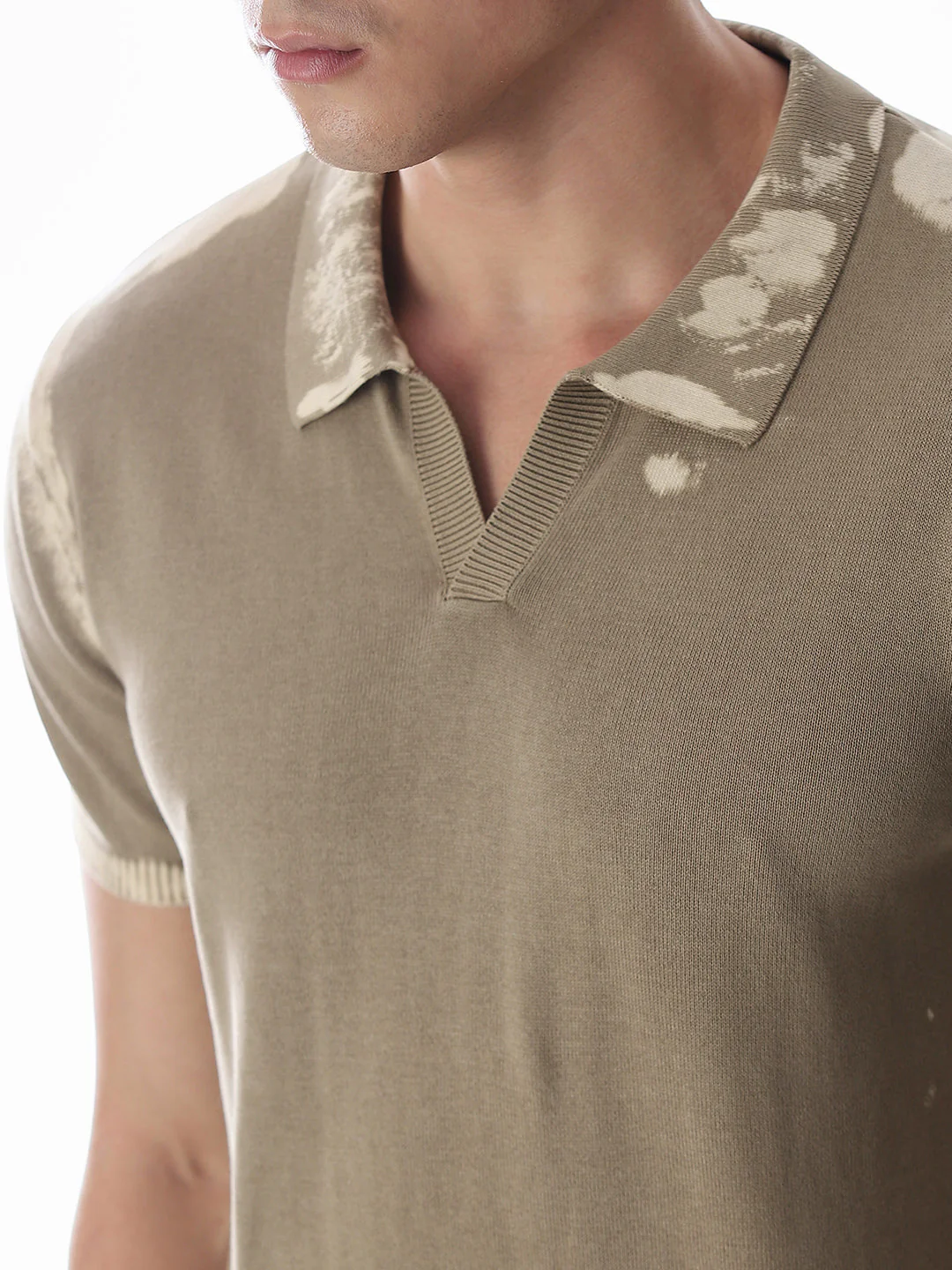 Brown Washed Knitted Polo - Image 5