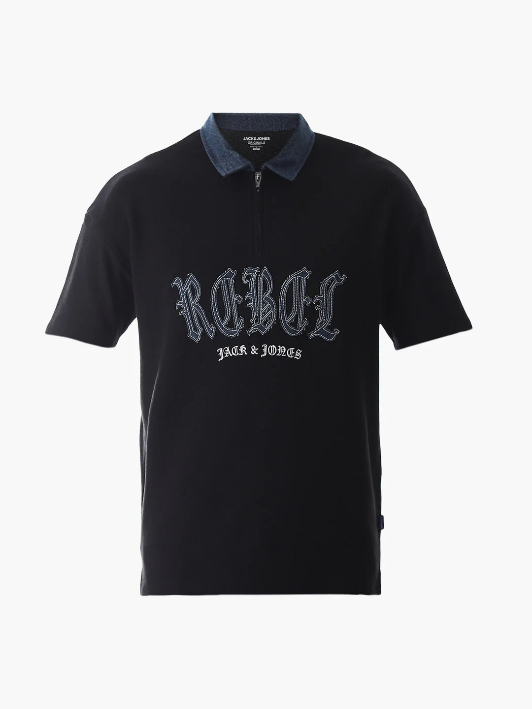 Black Logo Print Drop Shoulder Polo - Image 7
