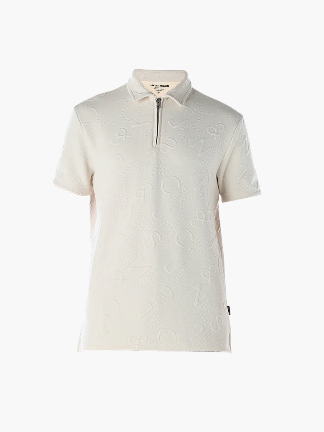 Jacquard Typography Printed Polo - Image 7