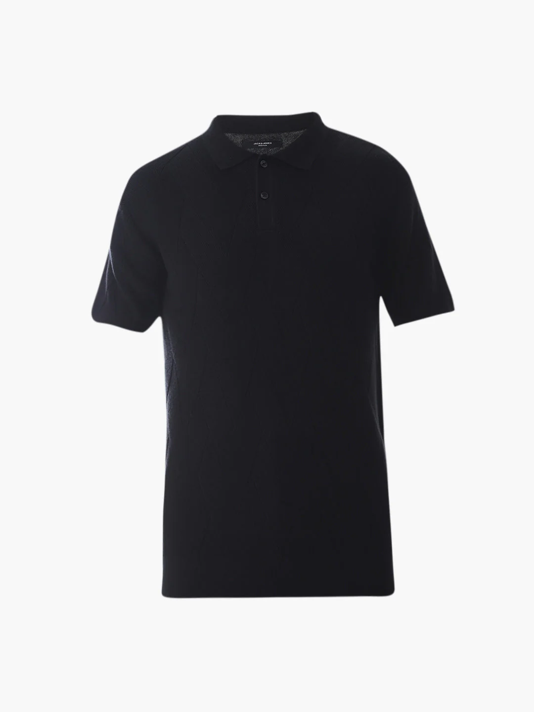 Black Knitted Cotton Polo - Image 7