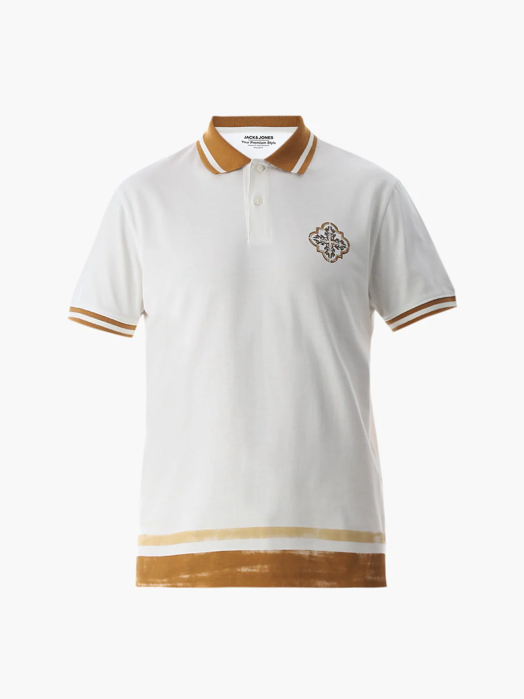 White Contrast Tipping Polo - Image 7