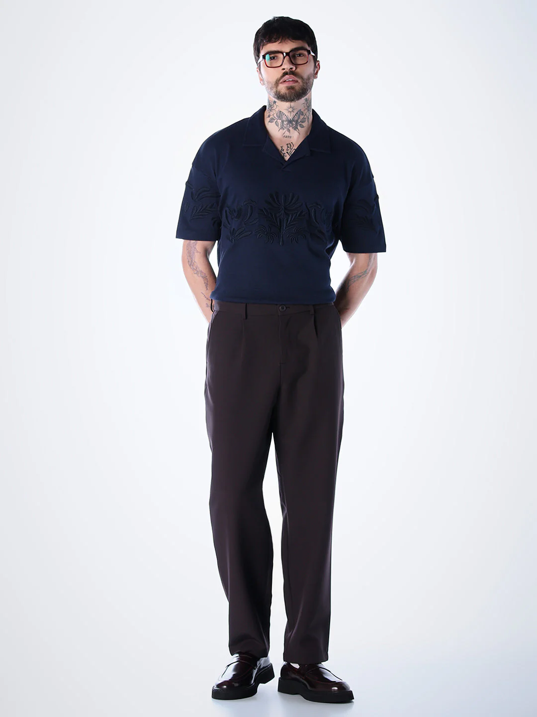 Embroidered Print Oversized Polo - Image 6