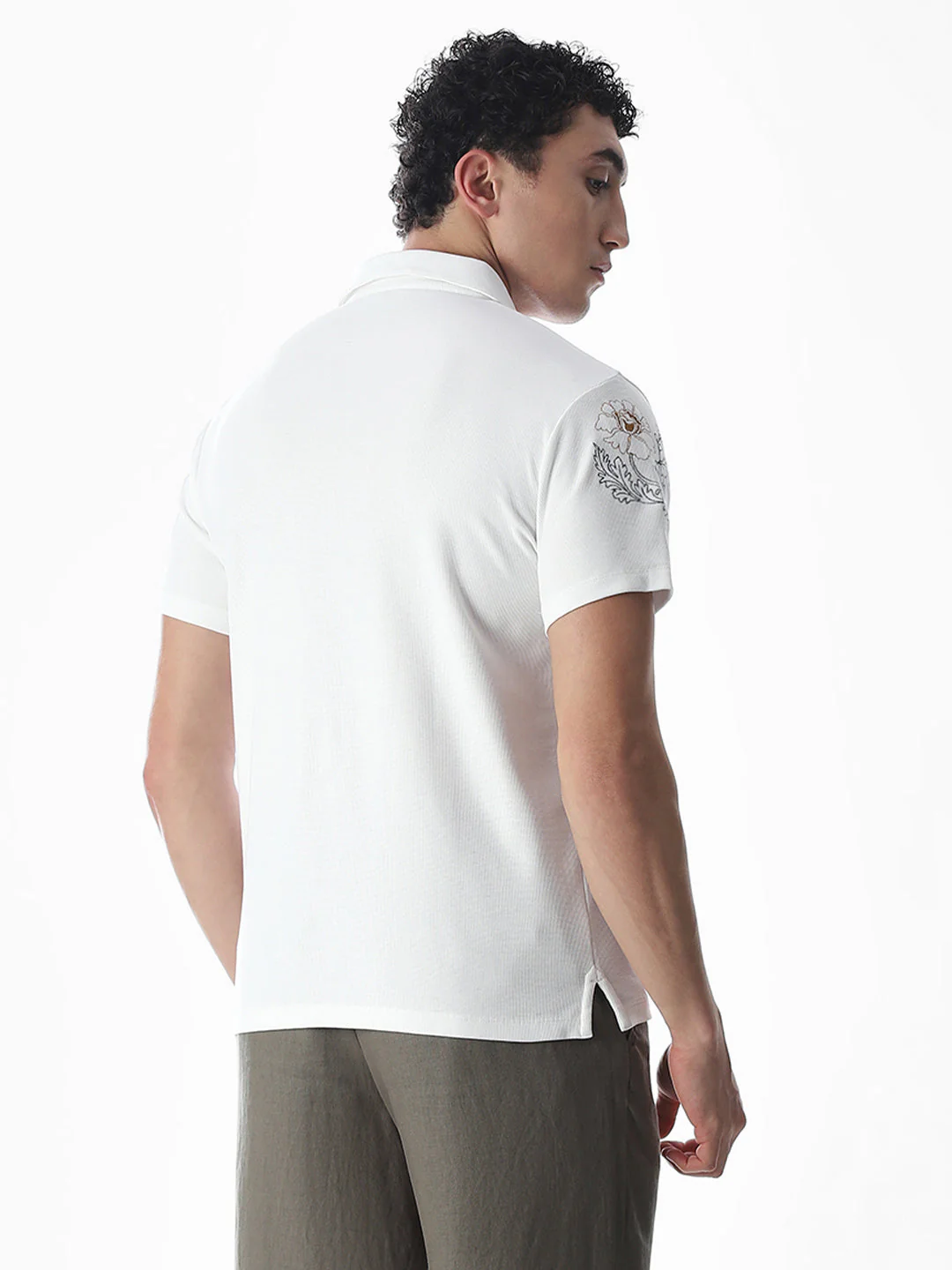 White Embroidered Polo - Image 4