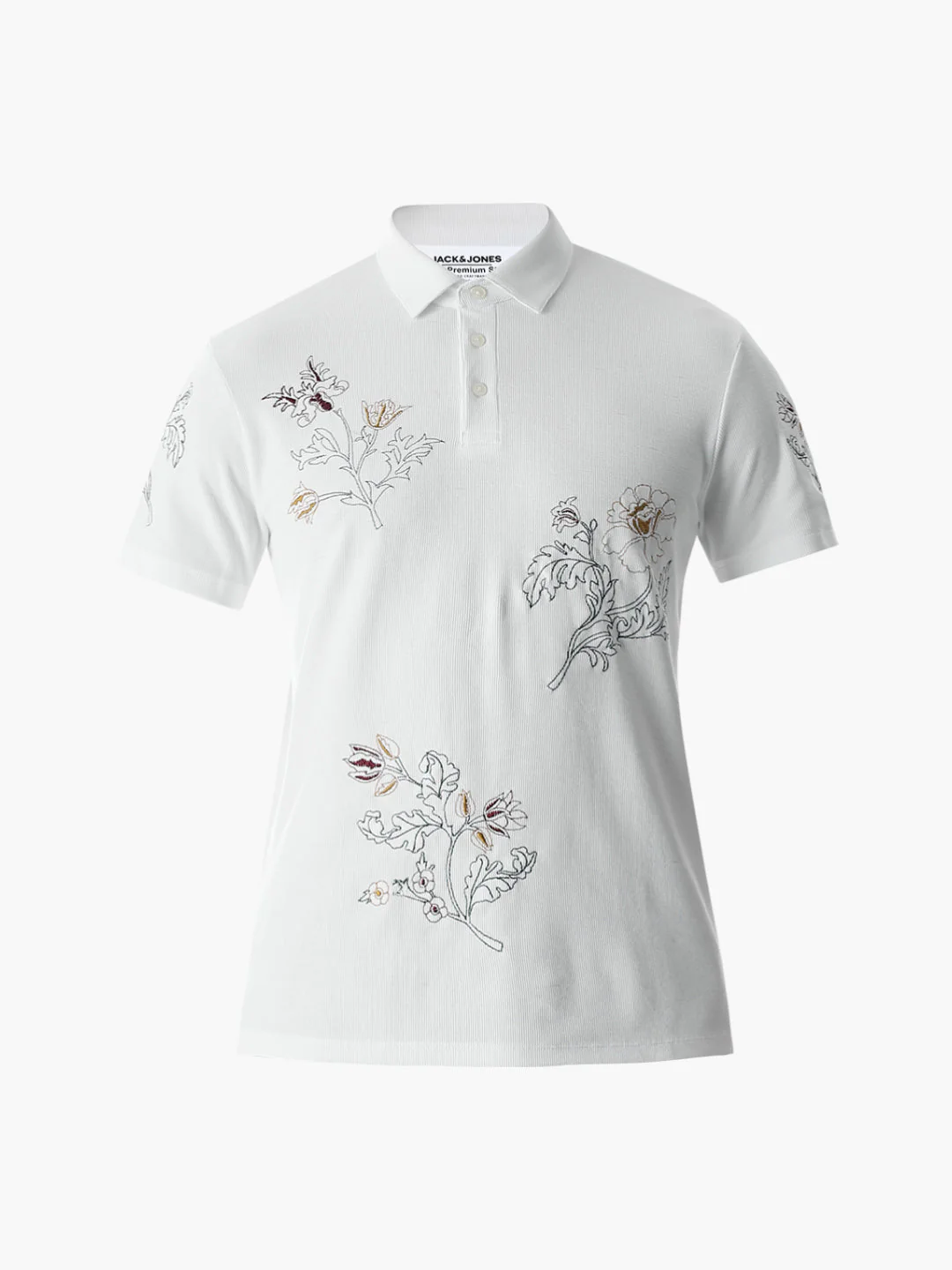 White Embroidered Polo - Image 7