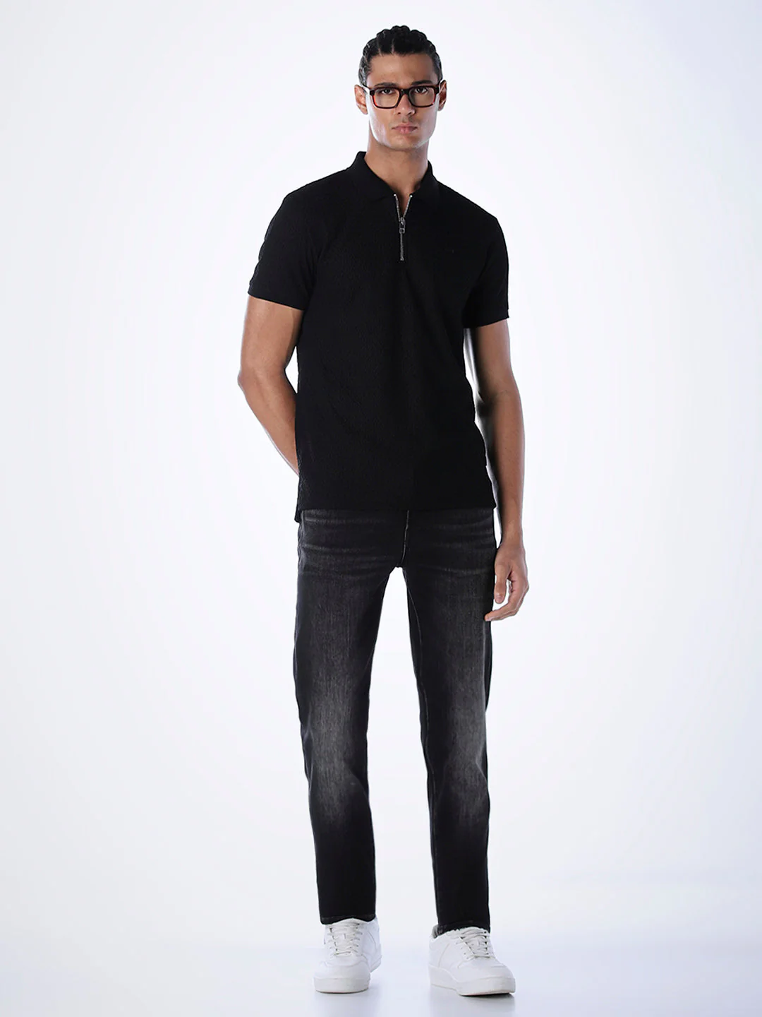 Zip-Detail Regular Fit Polo - Image 6