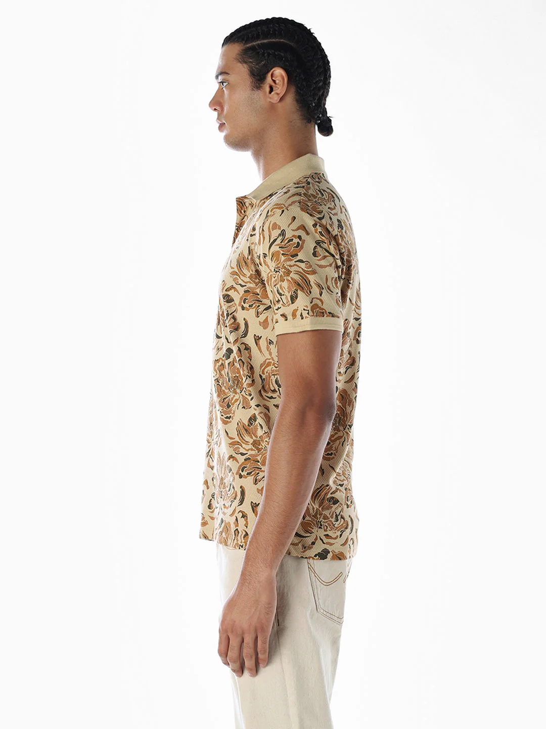 Floral Print Cotton Polo - Image 3