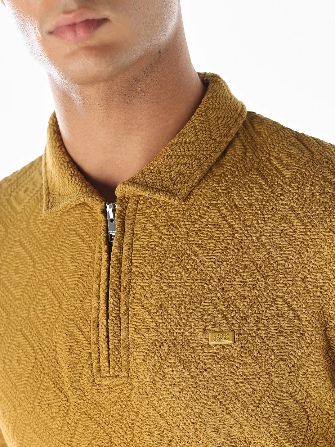 Golden Brown Jacquard Polo - Image 5