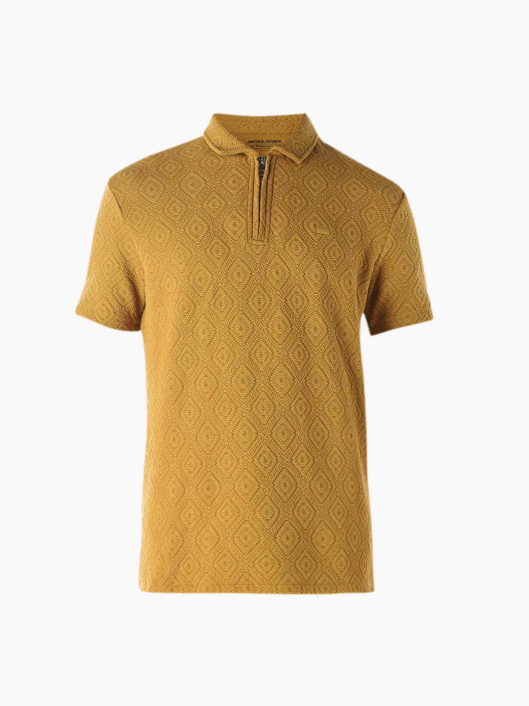 Golden Brown Jacquard Polo - Image 7