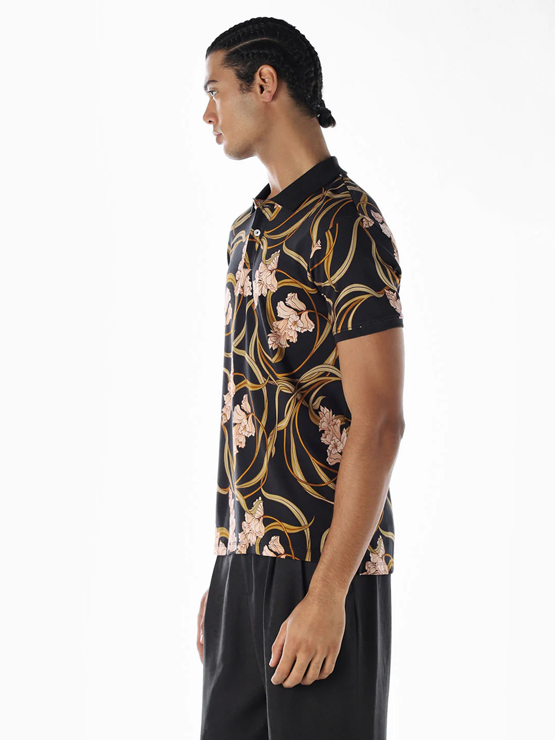 Floral Print Cotton Polo - Image 3