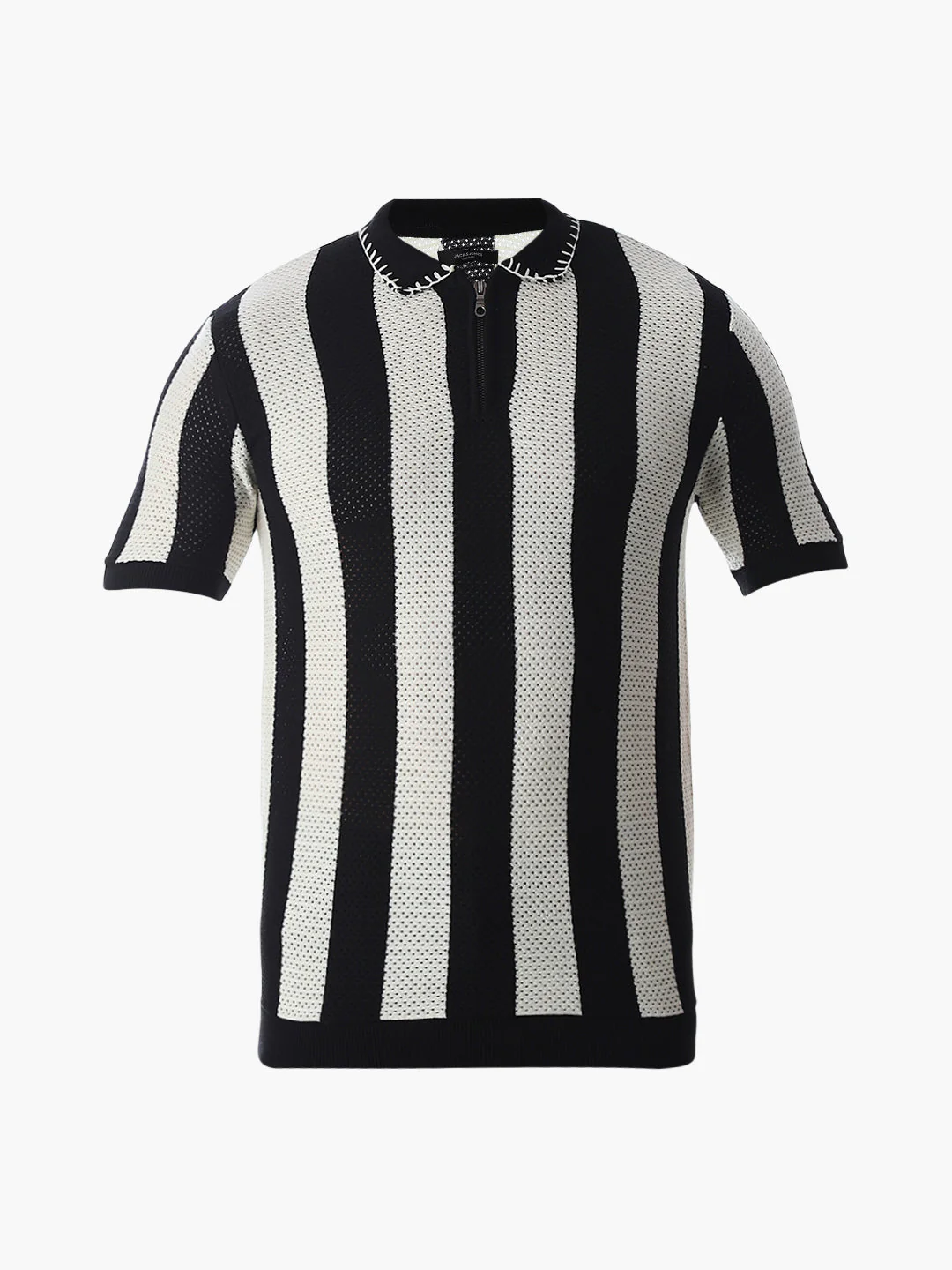 Jacquard Striped Knitted Polo - Image 7