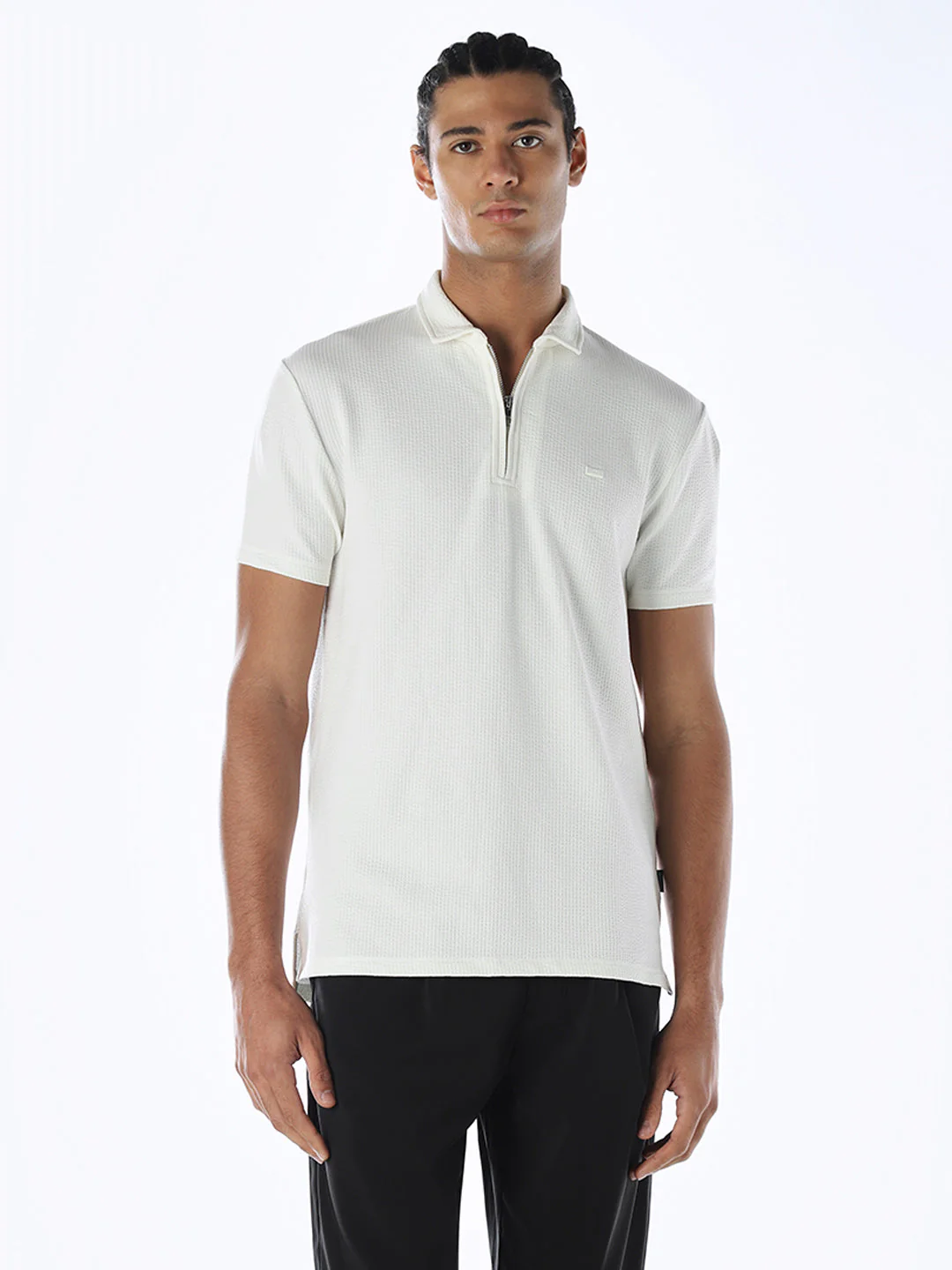 Zip-Up Cotton Polo - Image 2