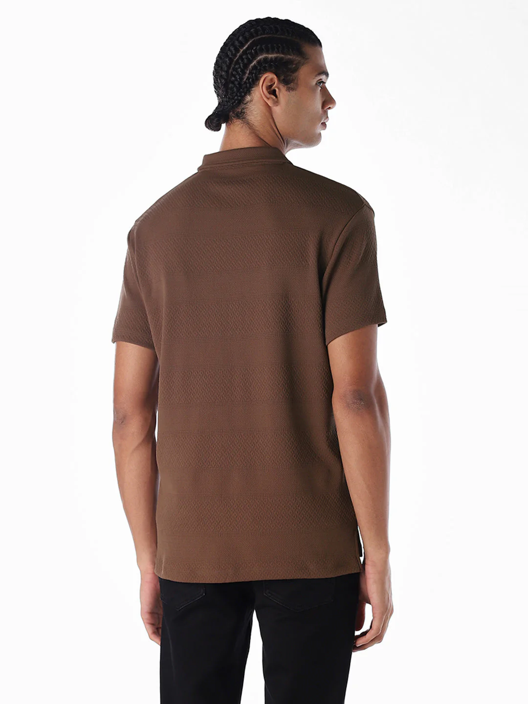 Jacquard Zip-Up Polo - Image 4