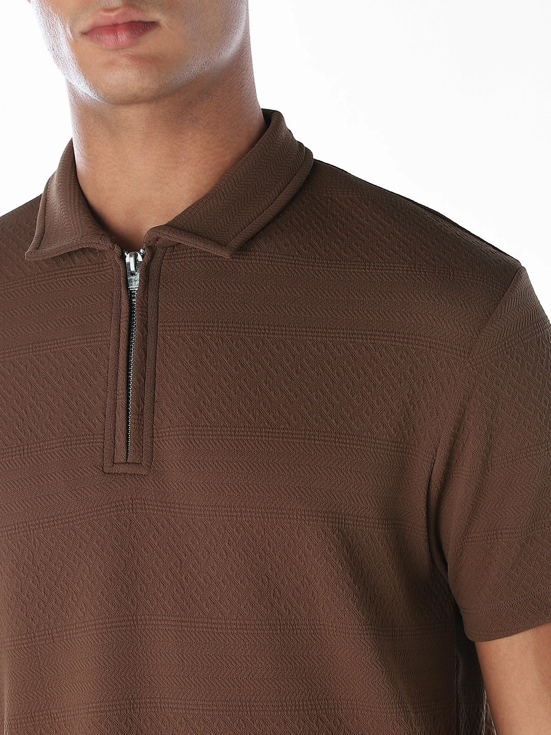 Jacquard Zip-Up Polo - Image 5