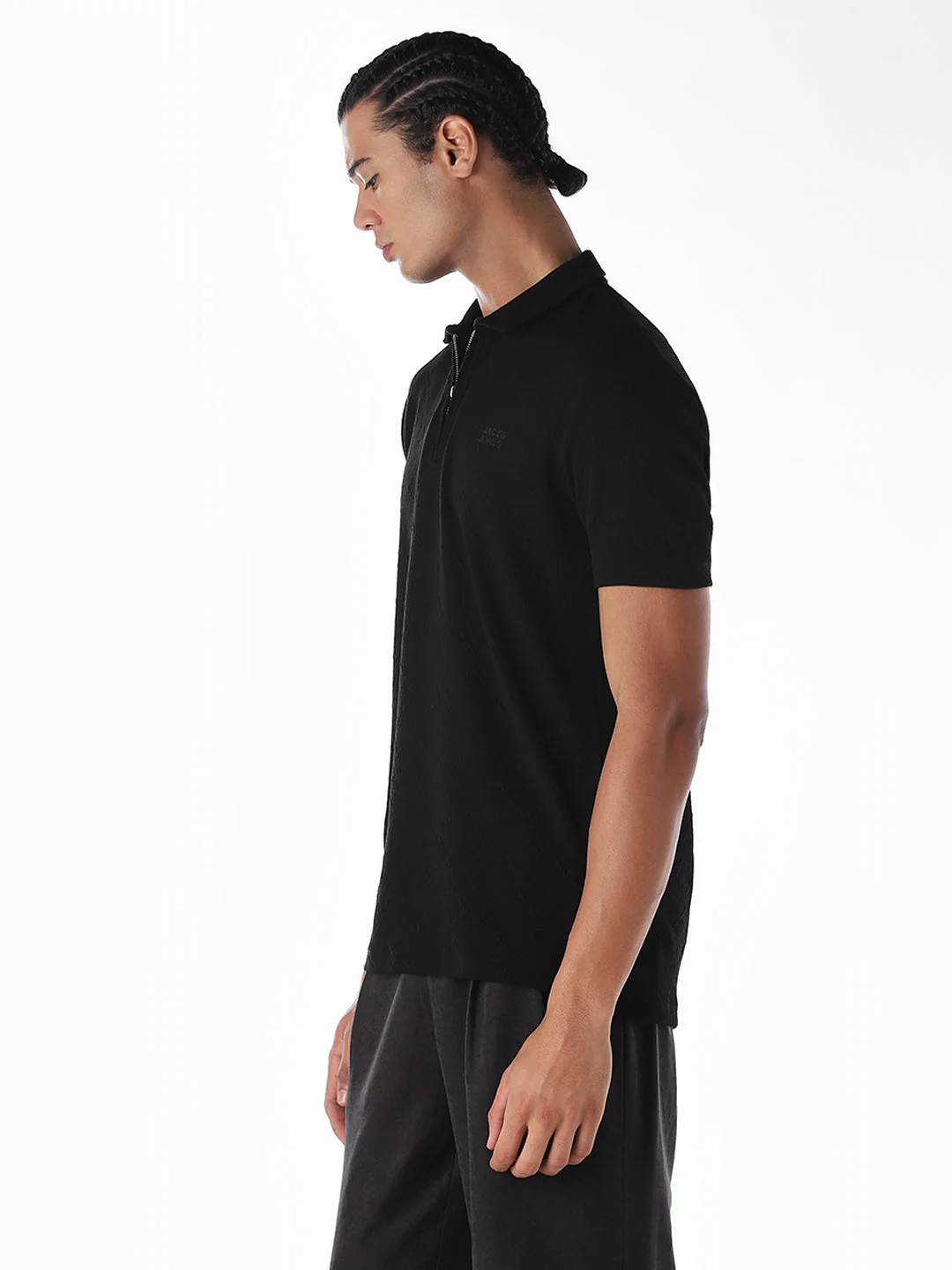 Black Zip-Up Polo - Image 3