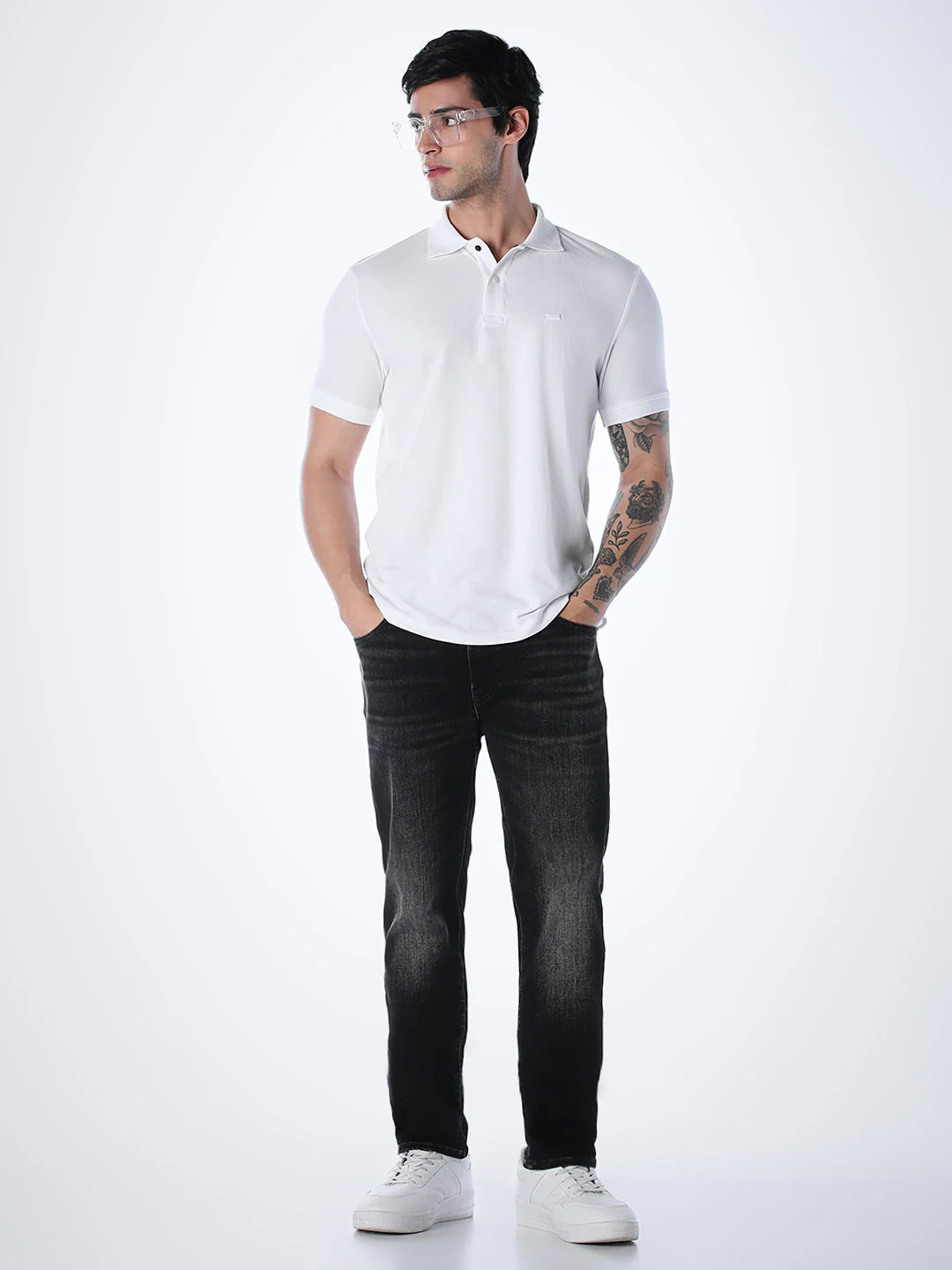 White Regular Fit Polo - Image 6