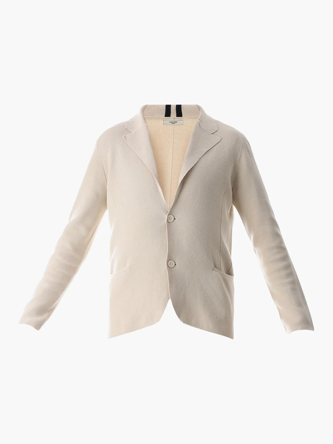 Beige Front Open Knitted Blazer - Image 8