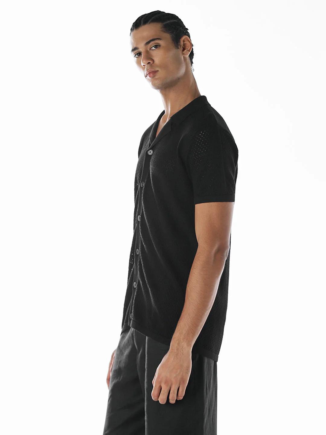 Jacquard Knitted Cotton Shirt - Image 3