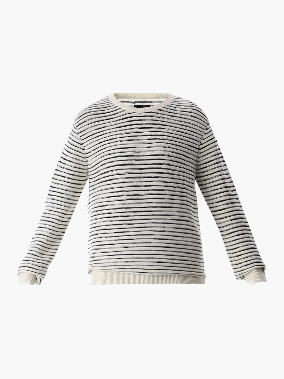 Cream Striped Cotton Pullover - Image 7