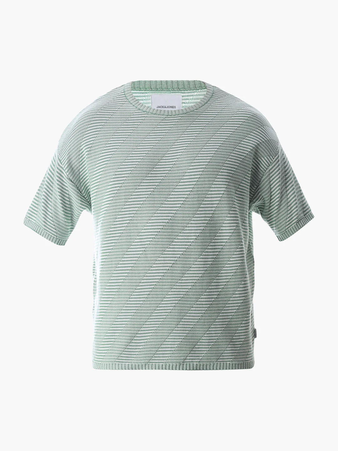 Green Jacquard Boxy Fit Pullover - Image 7