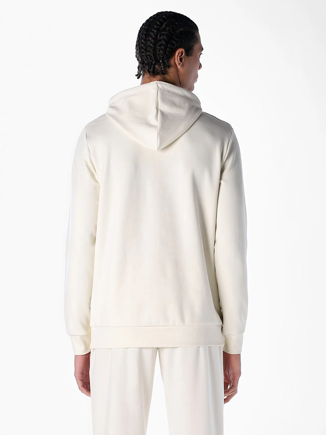 White Regular Fit Hoodie - Image 4