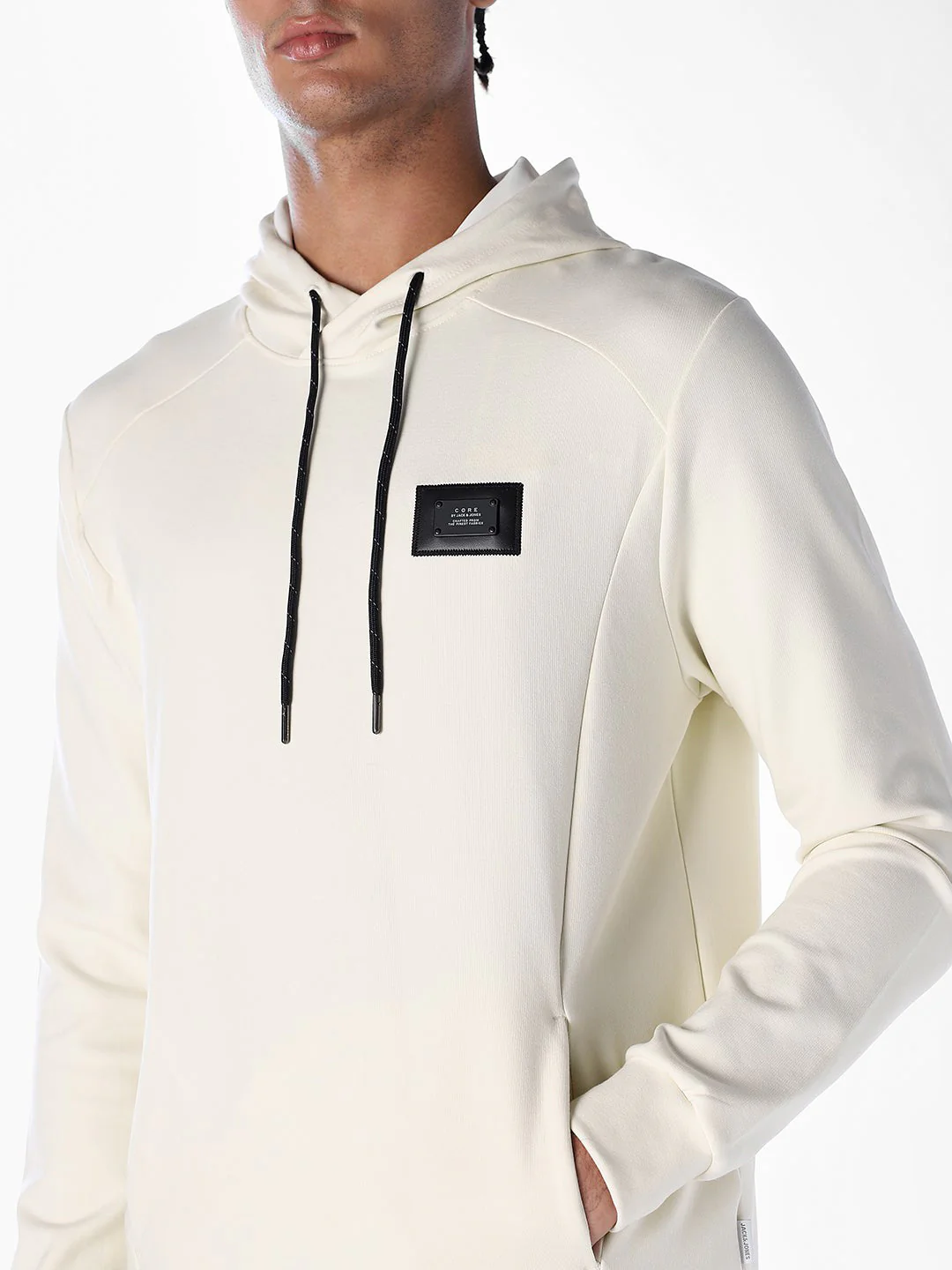 White Regular Fit Hoodie - Image 5