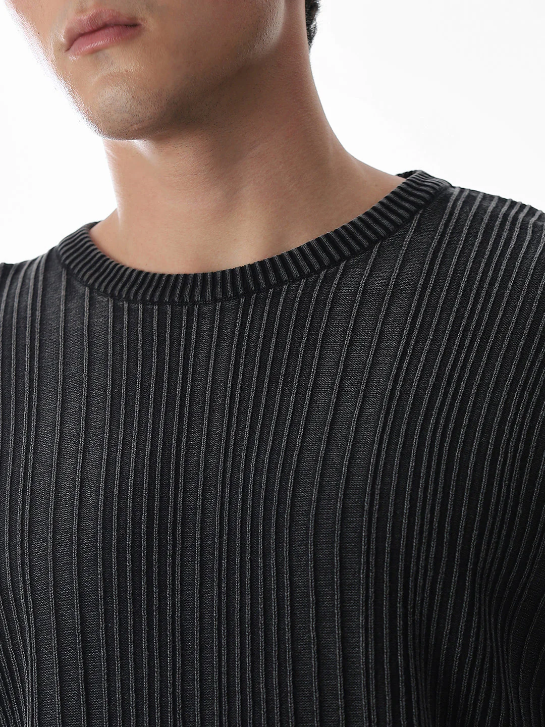 Black Knitted Drop Shoulder Pullover - Image 5