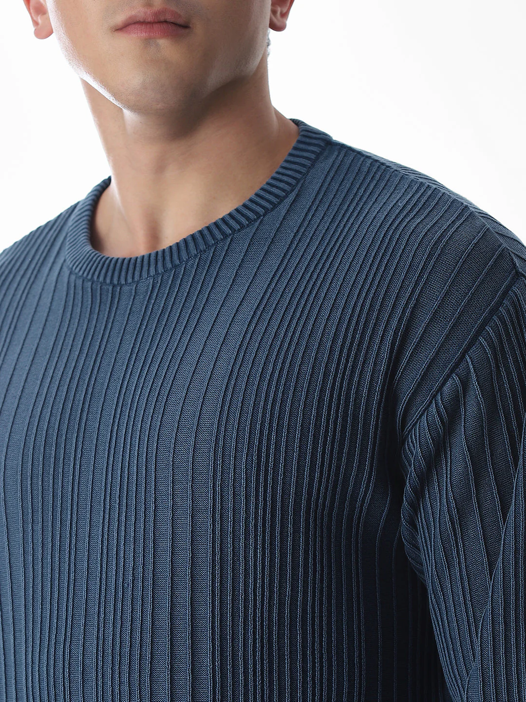 Light Wash Self-Design Pullover - Image 5
