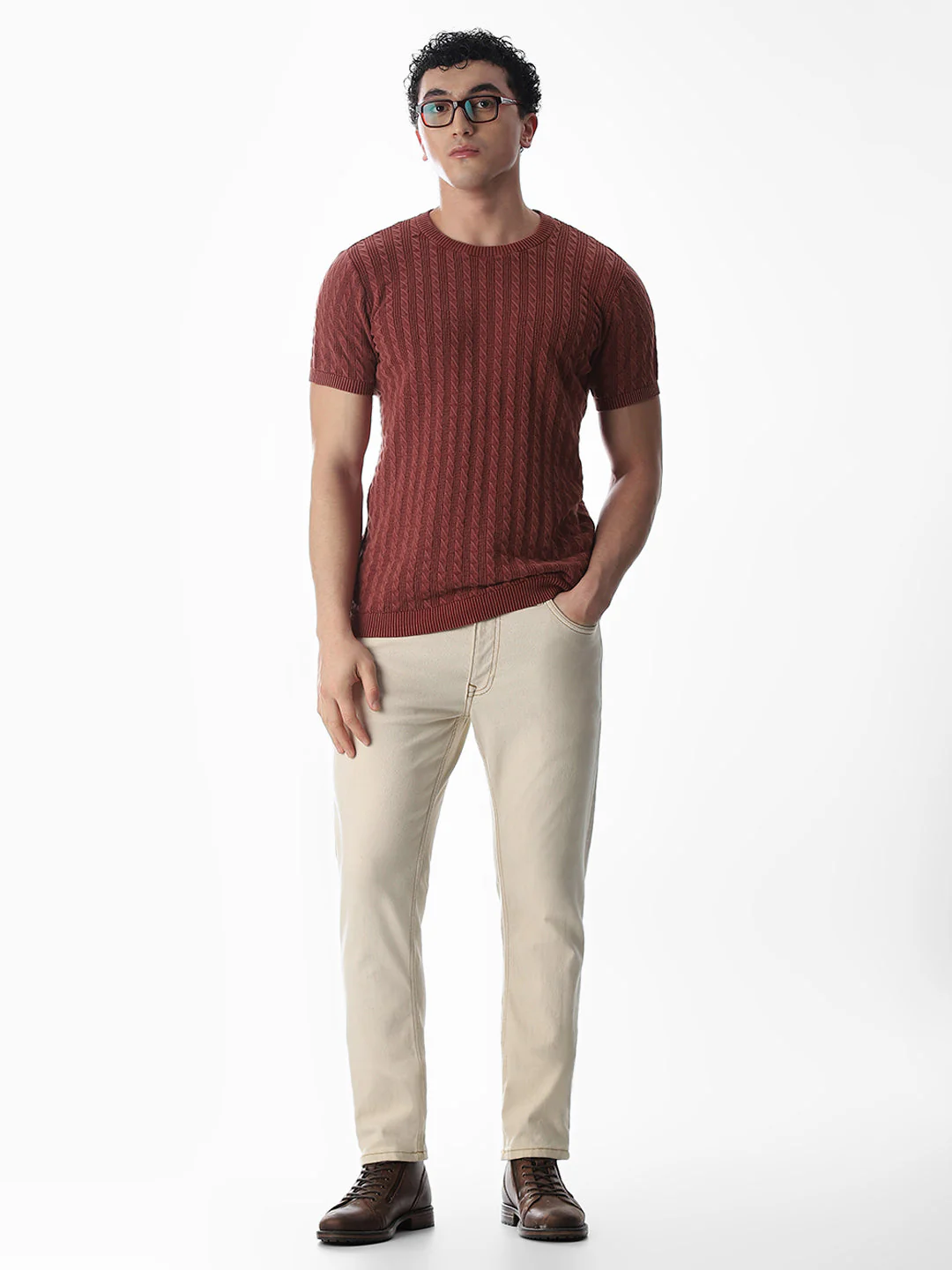 Jacquard Knitted Crew Neck Pullover - Image 6