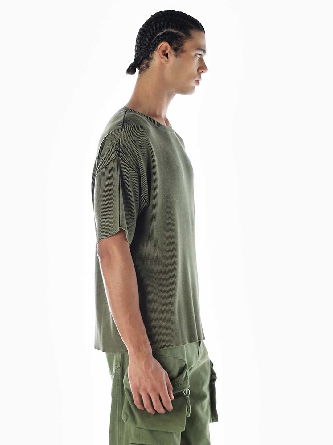 Washed Knitted Oversized T-shirt - Image 3