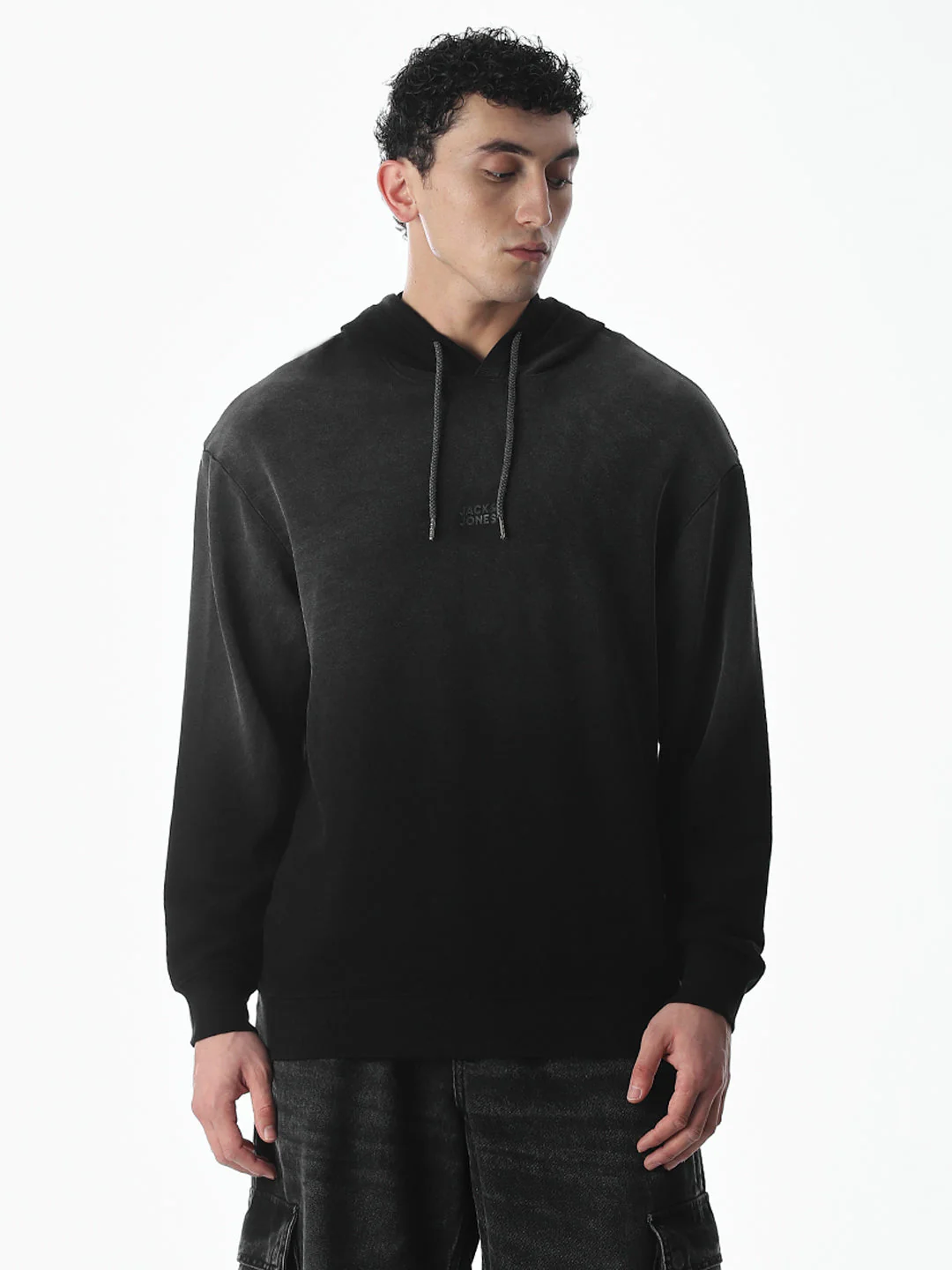 Light Wash Hooded Oversized Sweatshirt - Image 2