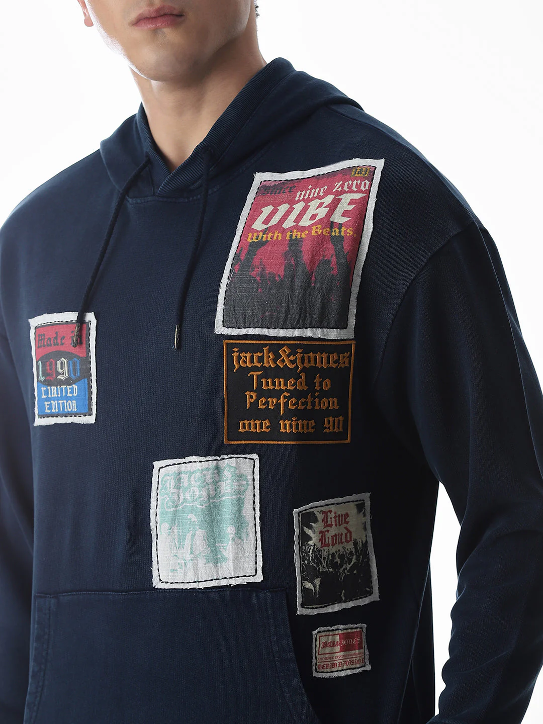 Printed hooded Oversized Sweatshirt - Blue - Image 5