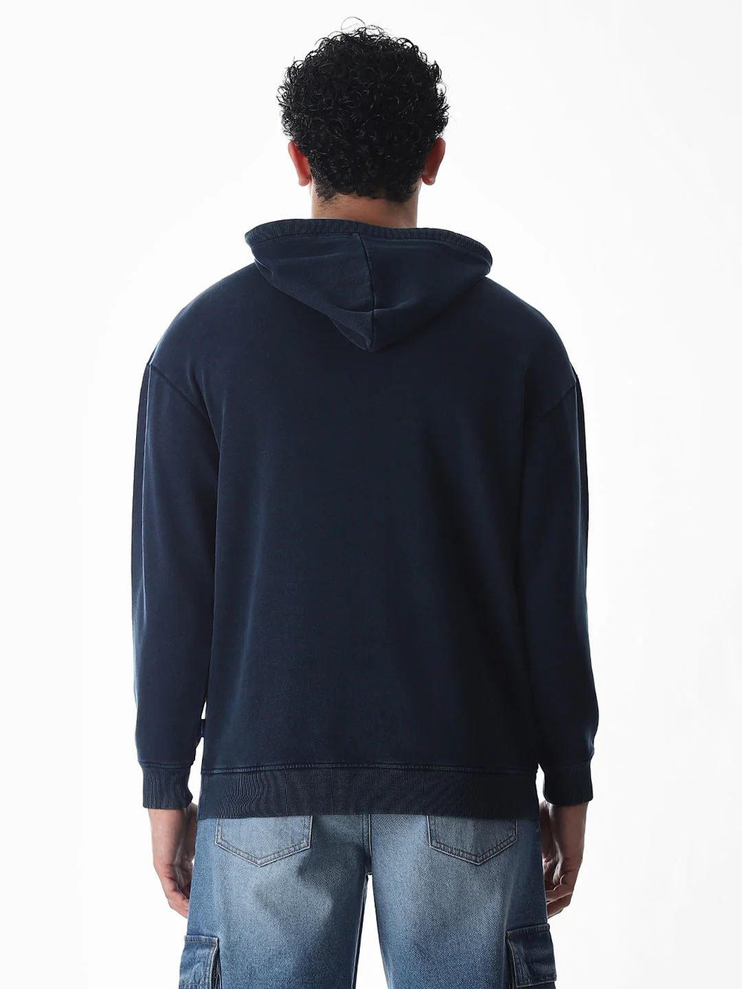 Printed hooded Oversized Sweatshirt - Blue - Image 9