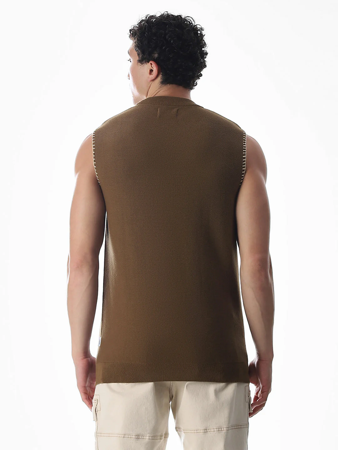 Brown Knitted Cotton Tank - Image 4