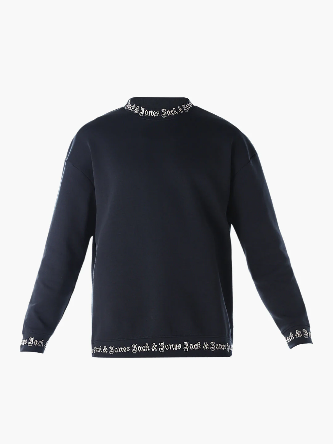 Dark Blue Logo Print Oversized Sweatshirt - Image 7
