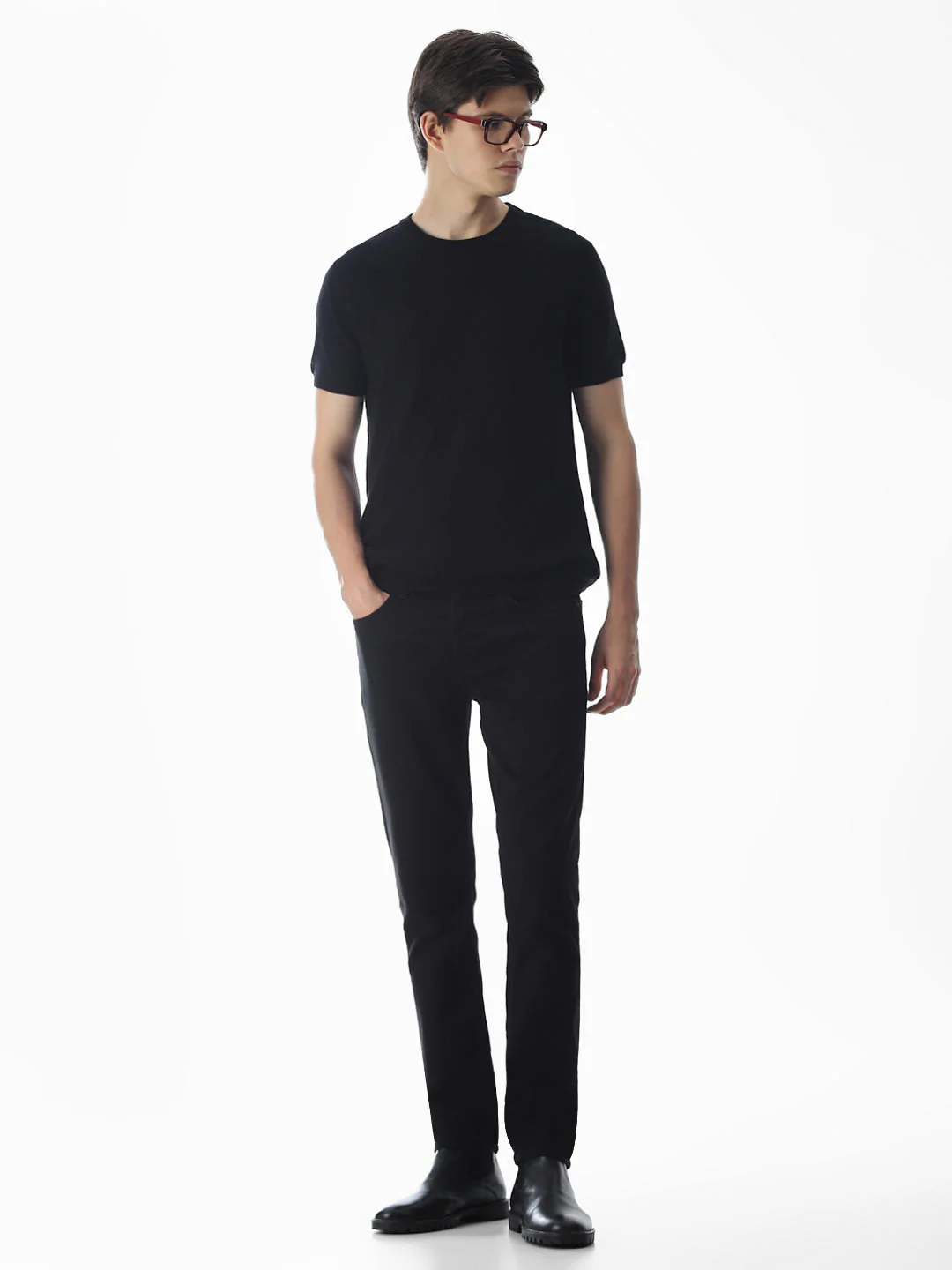Black Jacquard Knitted T-shirt - Image 6
