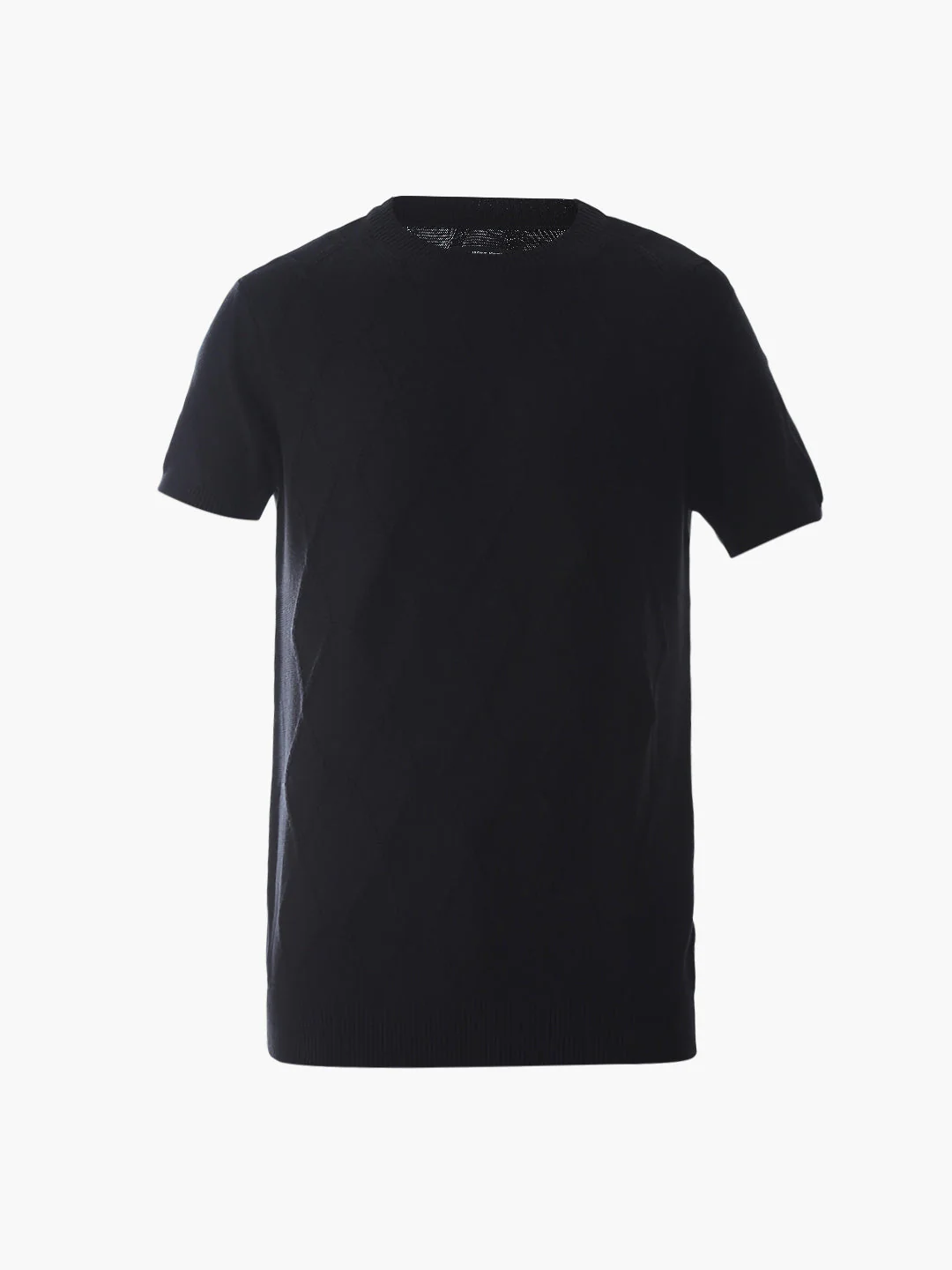 Black Jacquard Knitted T-shirt - Image 7