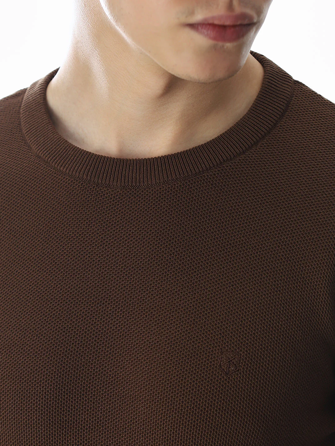Dark Brown Knitted Cotton T-shirt - Image 5
