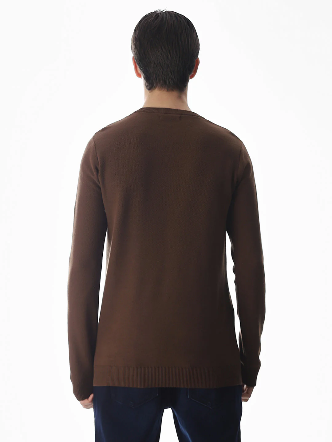Dark Brown Knitted Cotton T-shirt - Image 9