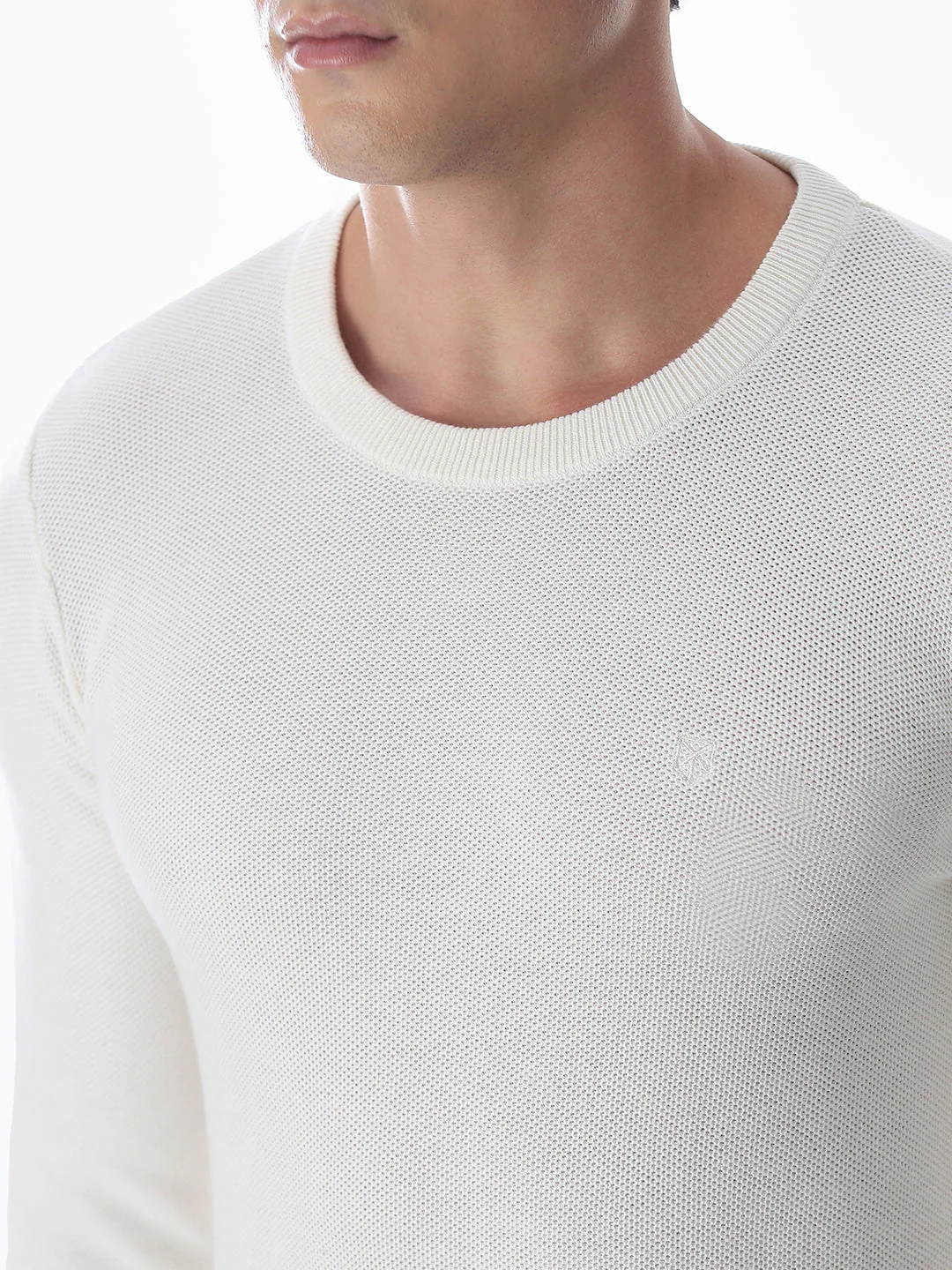 White Knitted Cotton T-shirt - Image 5