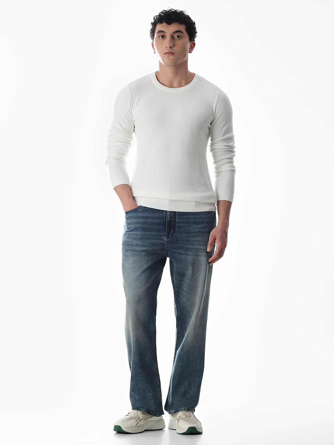 White Knitted Cotton T-shirt - Image 6