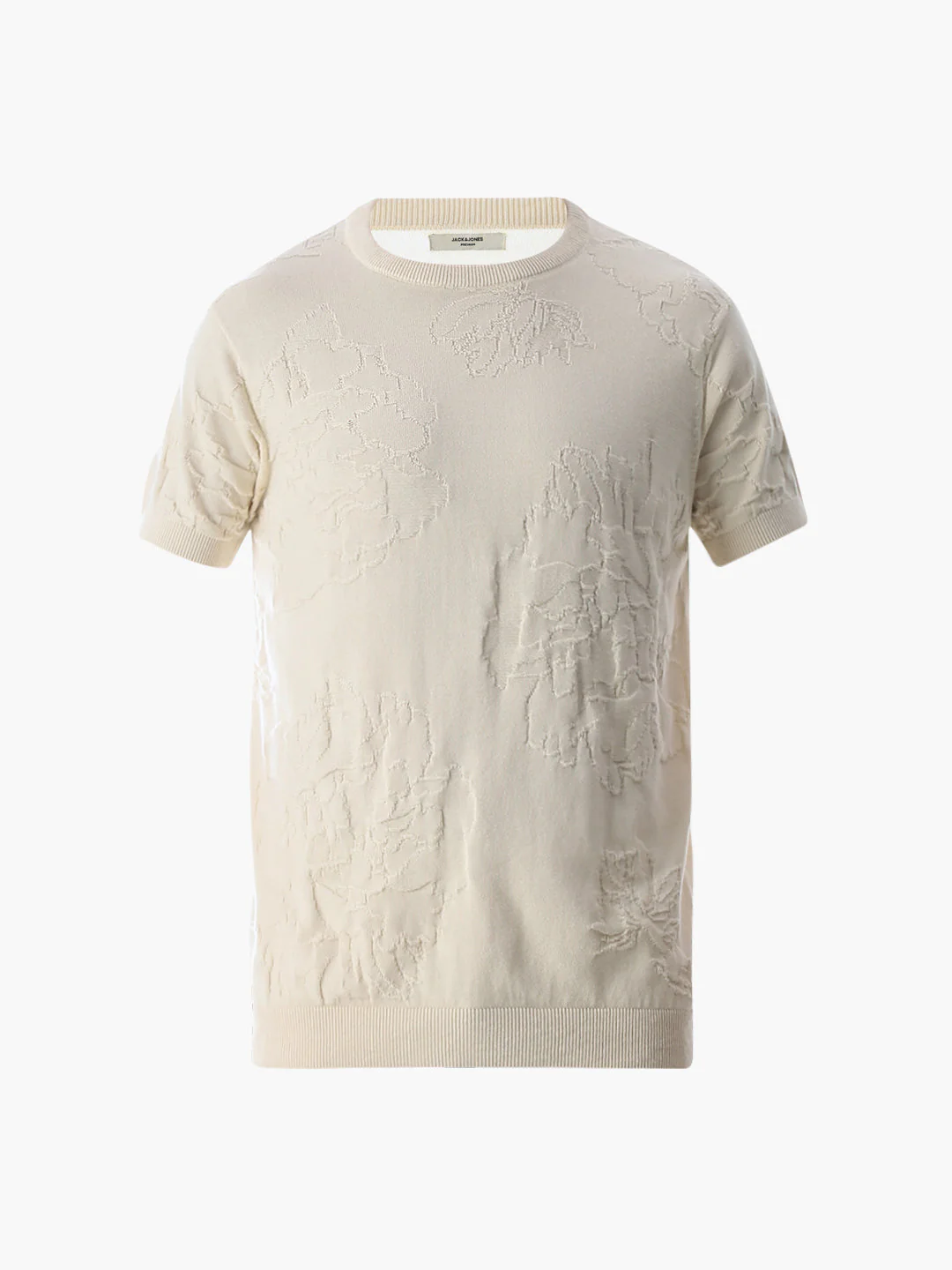 White Jacquard Knitted T-shirt - Image 7